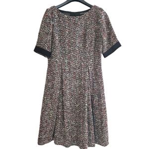 Brooks Brothers Wool Silk Blend Tweed Fit and Flare Dress